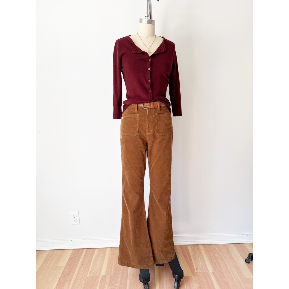 Modcloth Charter School Cardigan Burgundy Wine Red 3/4 Sleeve Knit Librarian M - Picture 2 of 8